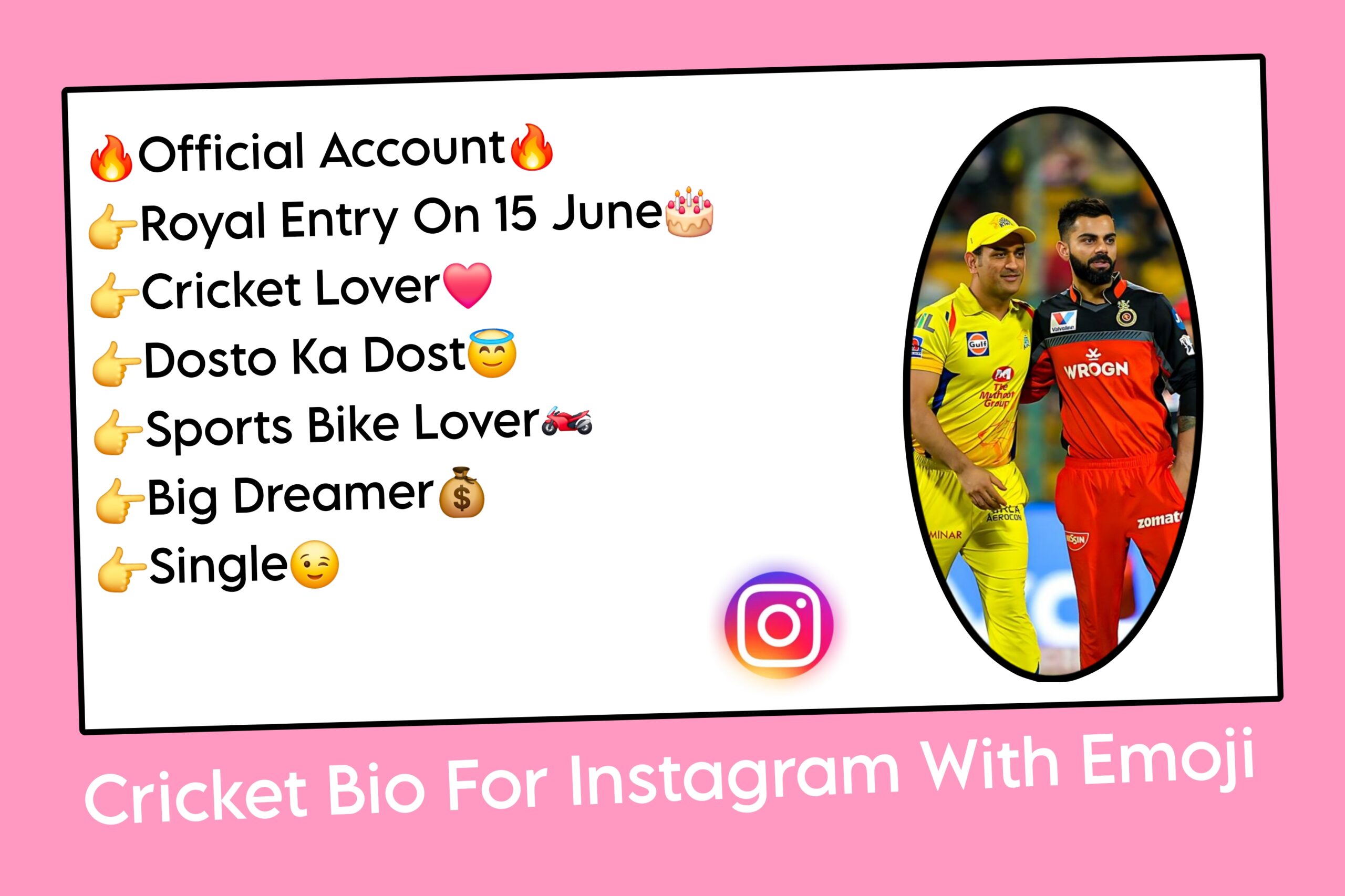 Cricket Bio For Instagram With Emoji