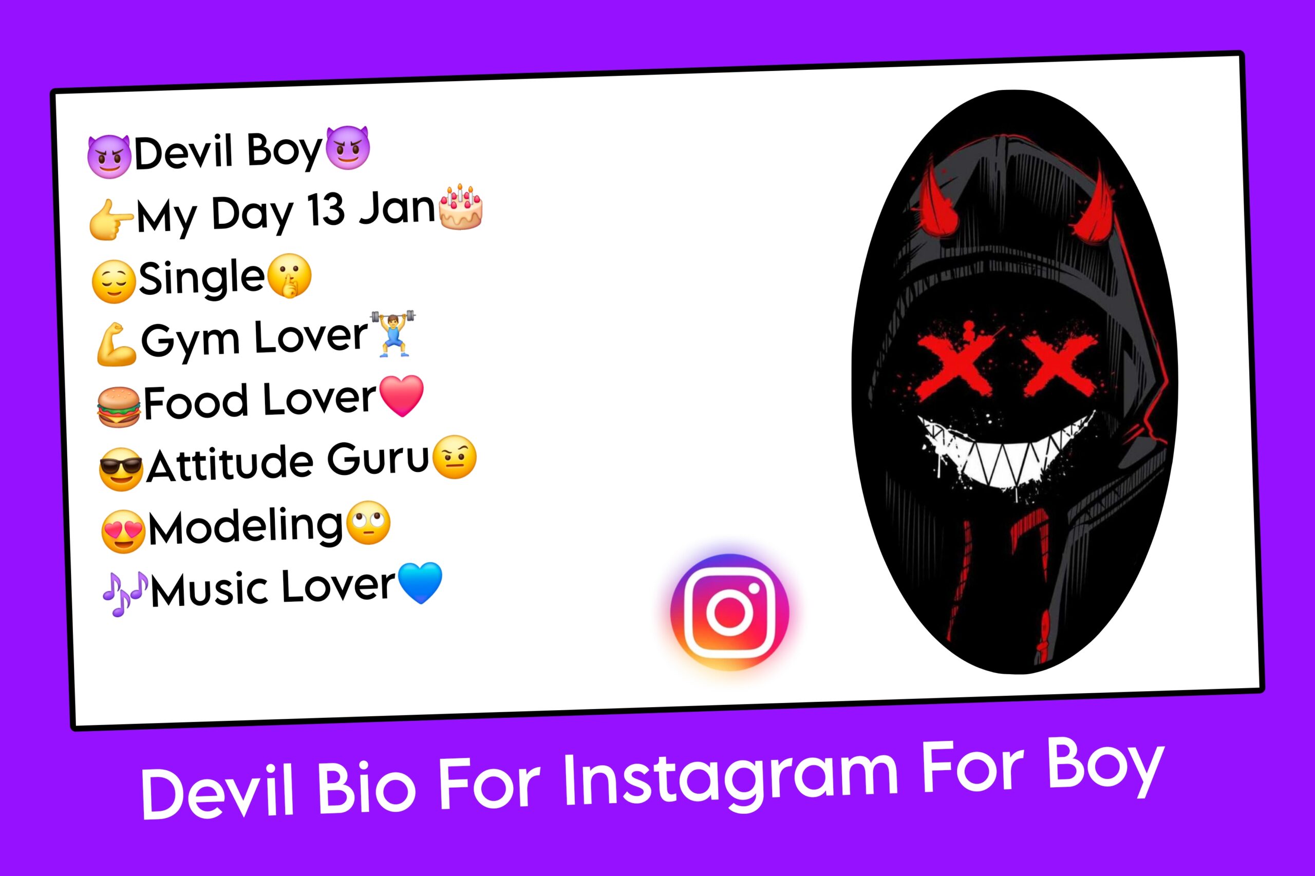 Devil Bio For Instagram For Boy