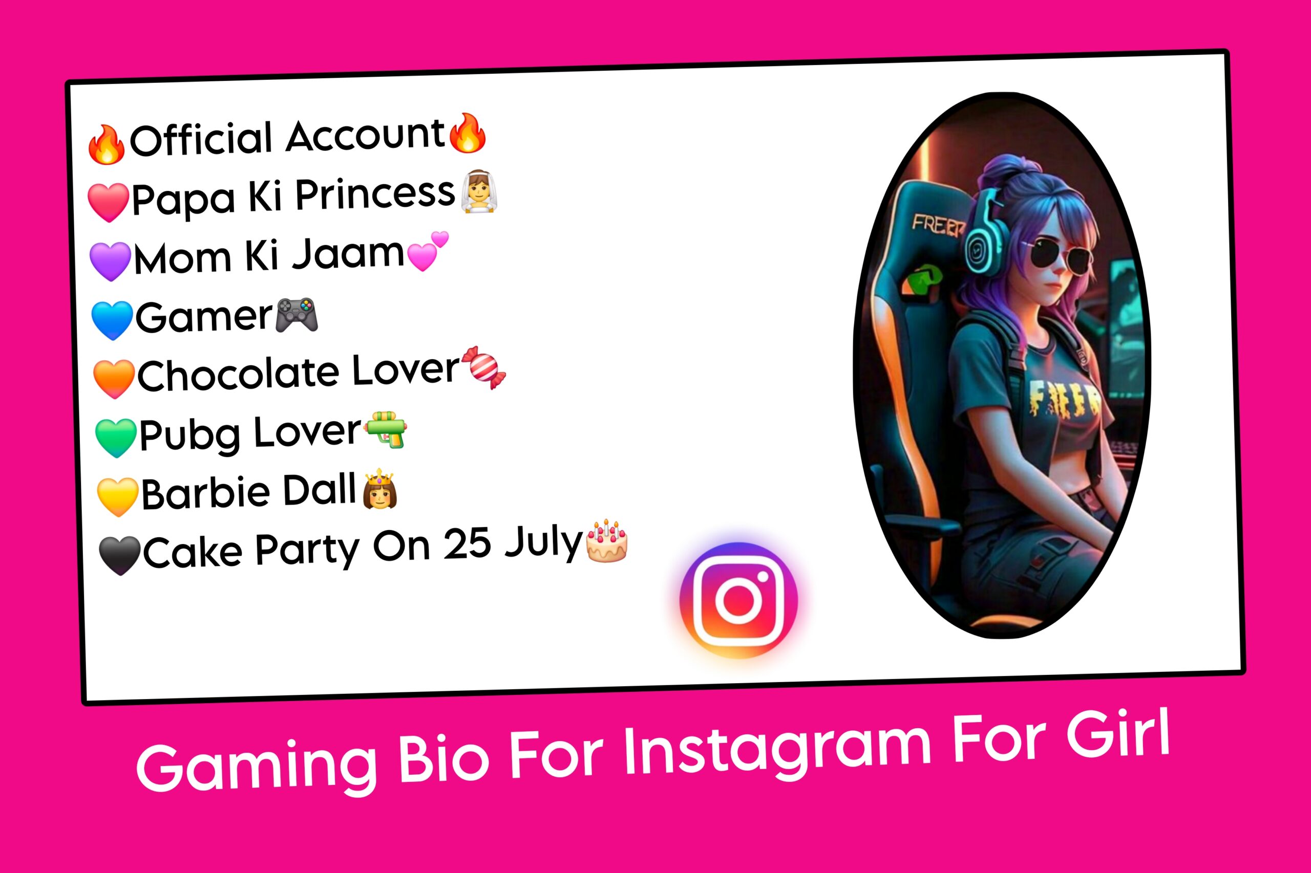 Gaming Bio For Instagram For Girl