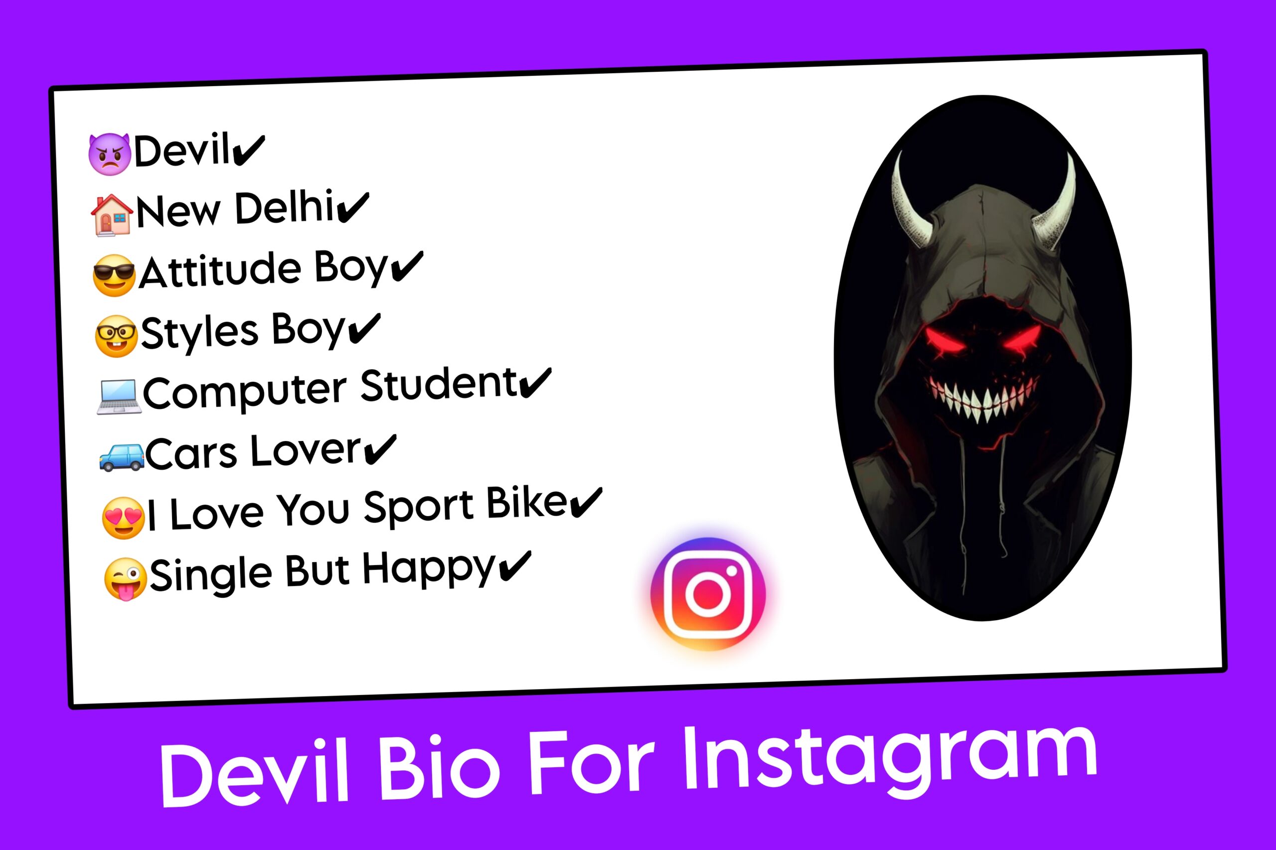 Devil Bio For Instagram